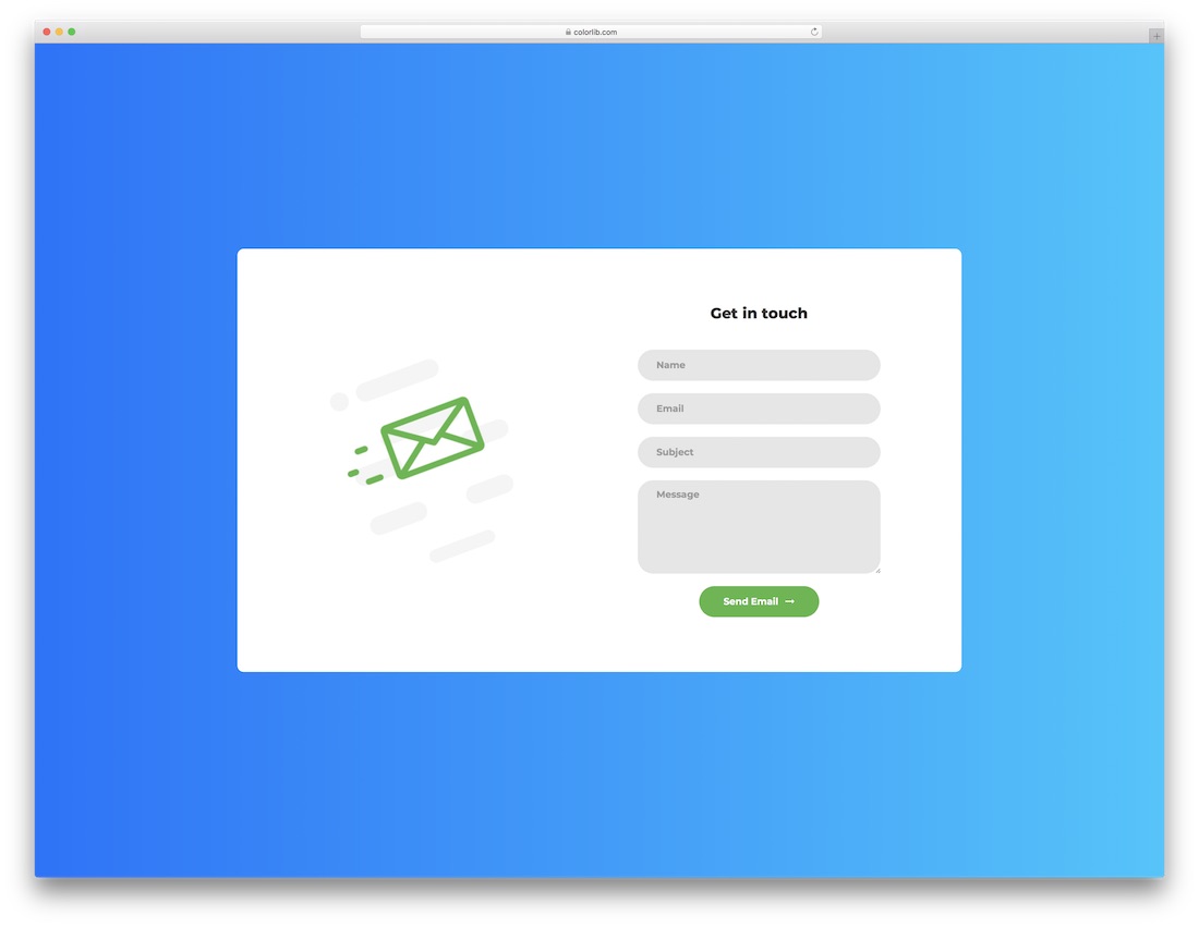 blue gradient contact form