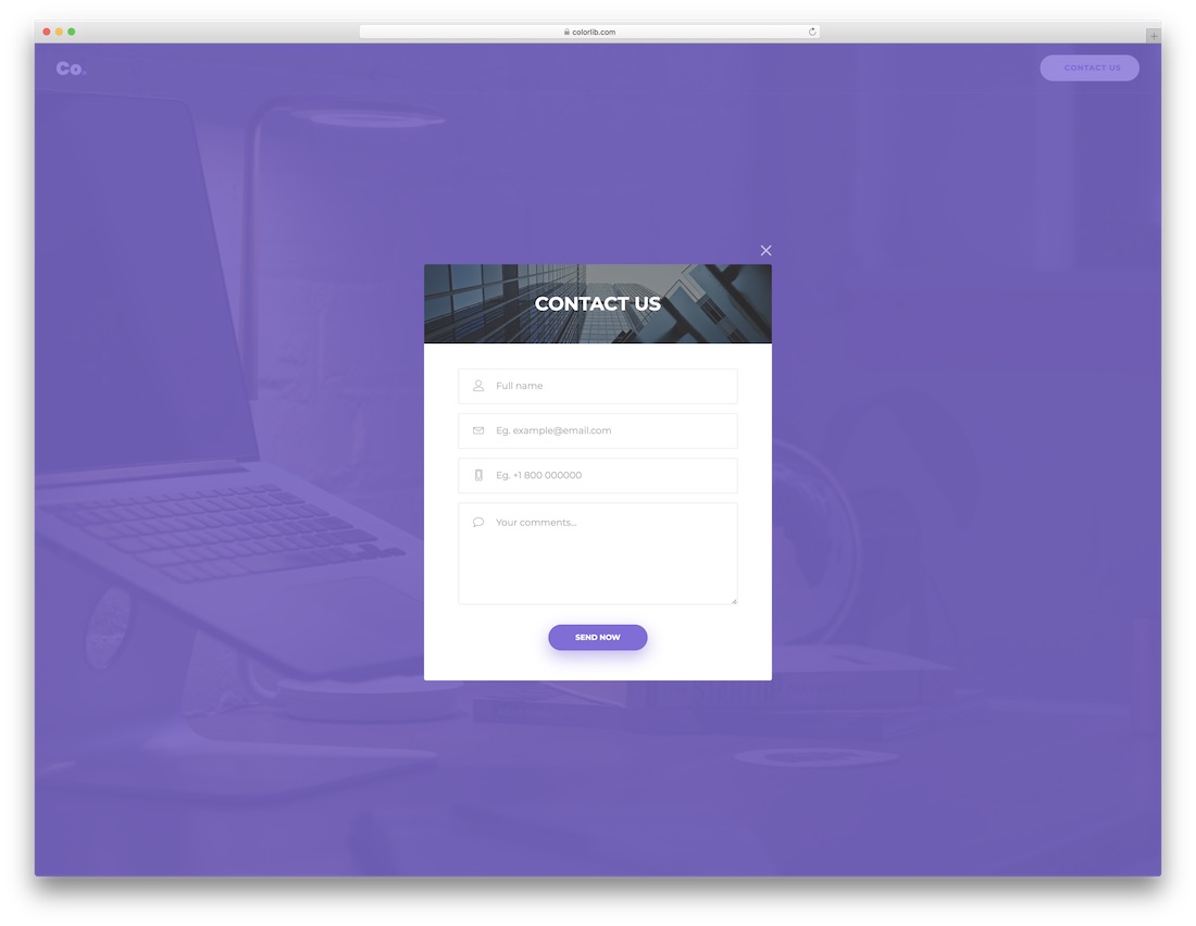 purple contact form 