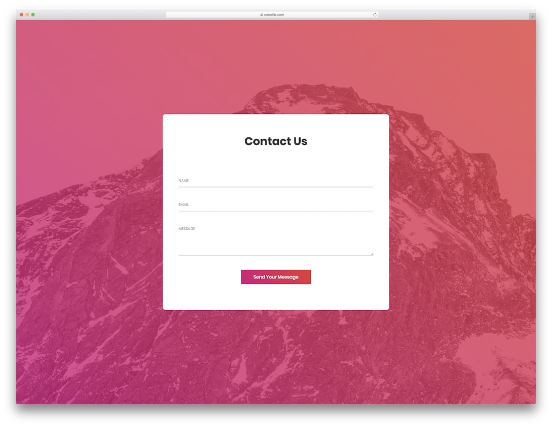 purple gradient contact form