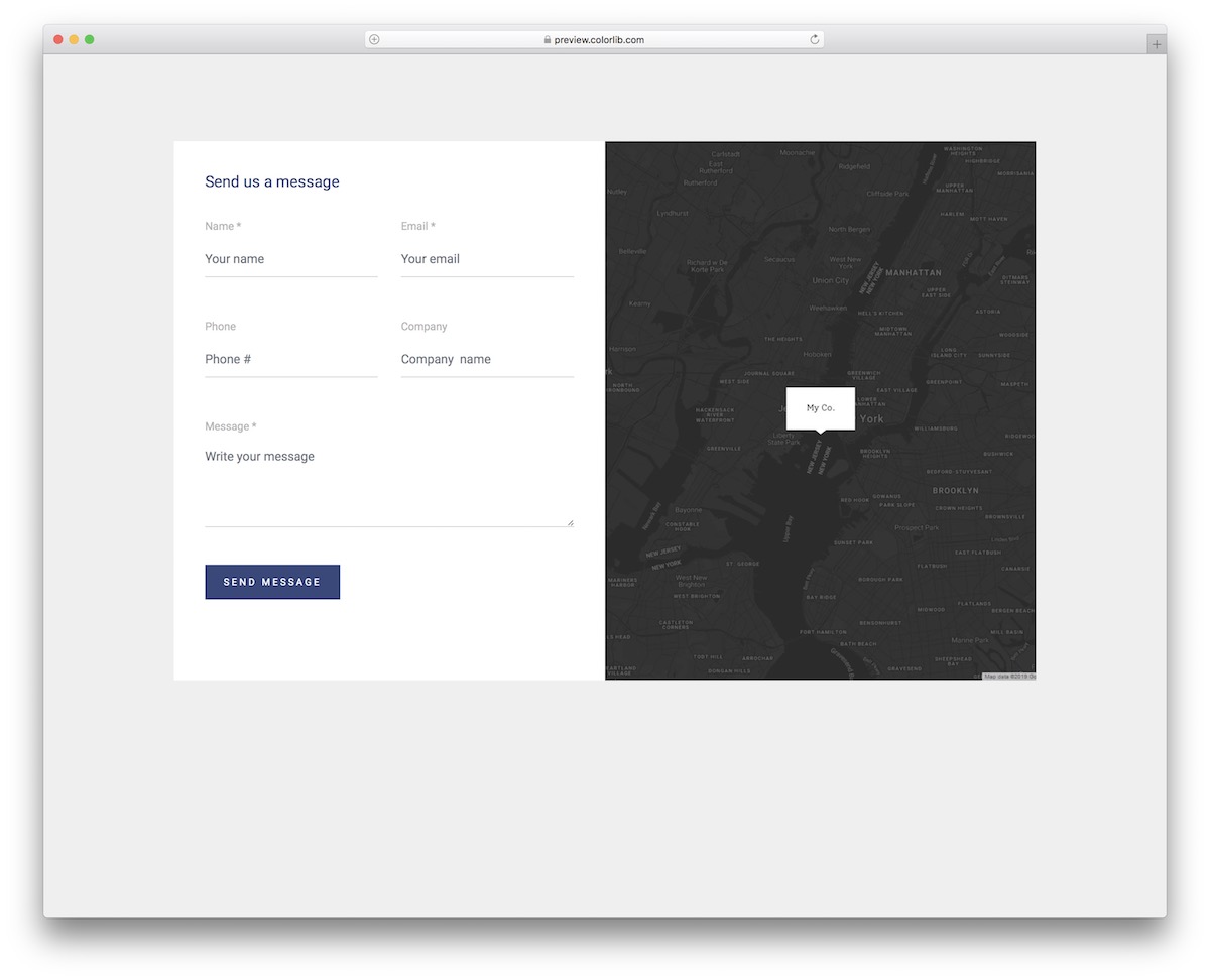 contact form 18 with map