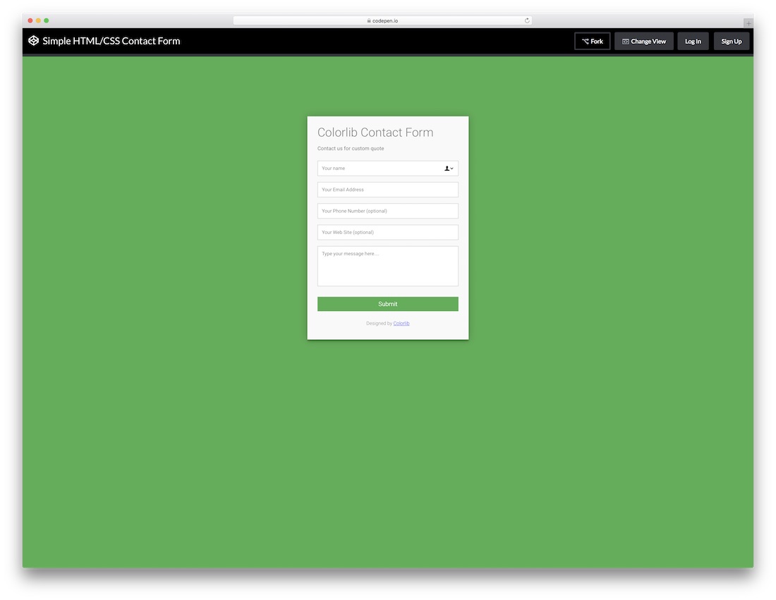 responsive colorlib contact form template